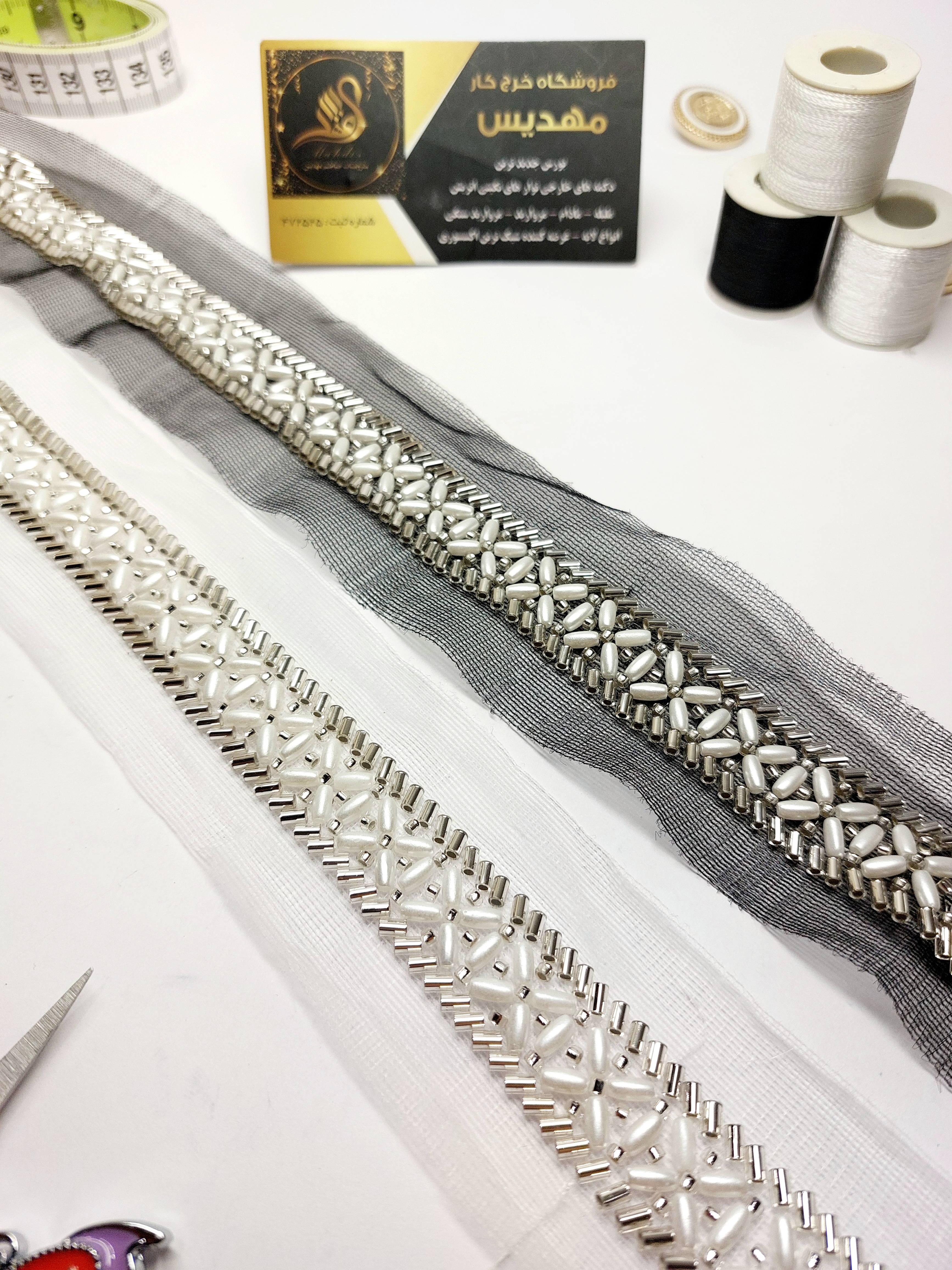 نوار مرواریدی منجوقدوزی (کد _ ۱۱)