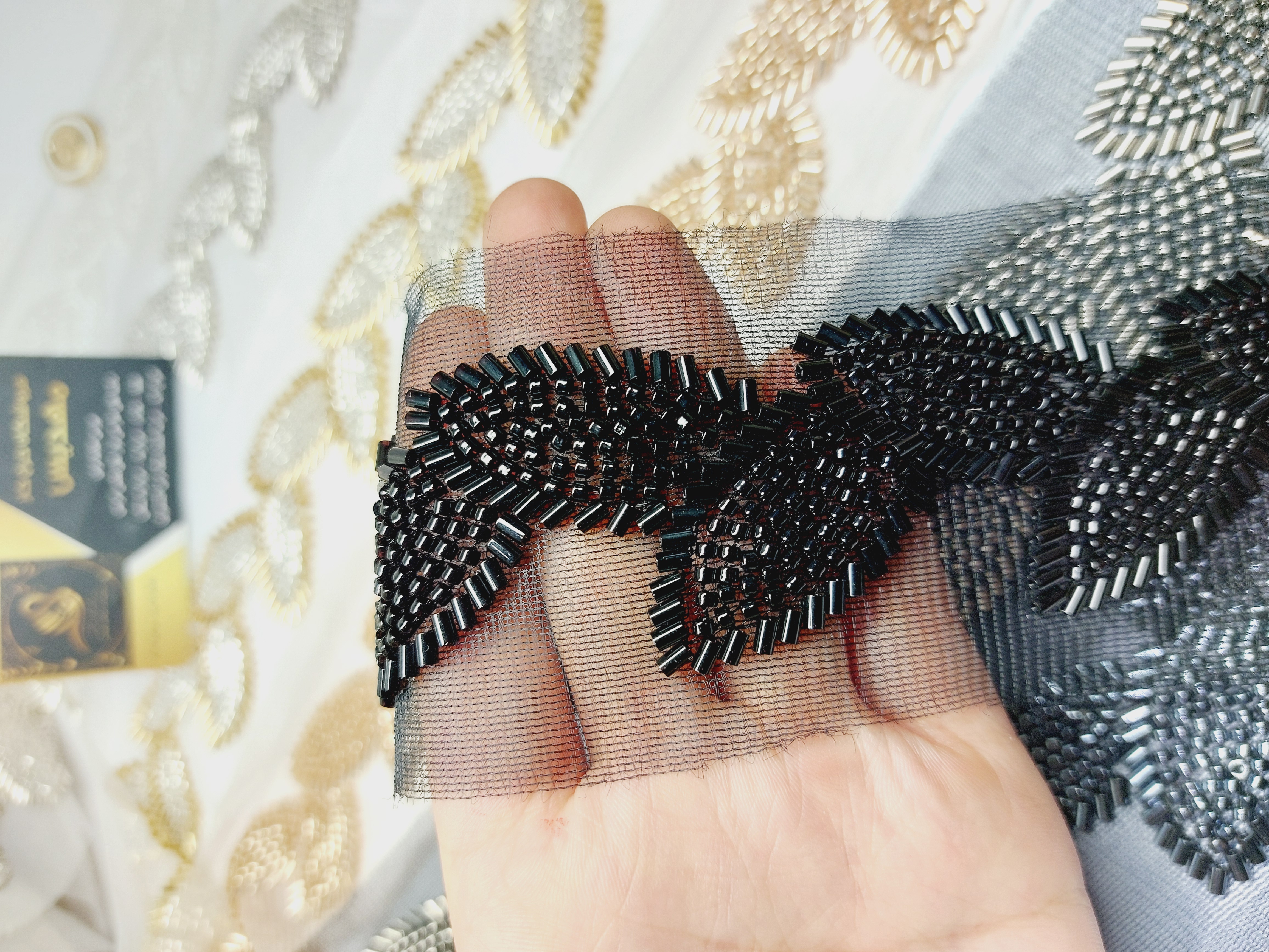 نوار منجوقدوزی طرح برگ (کد _ 21)
