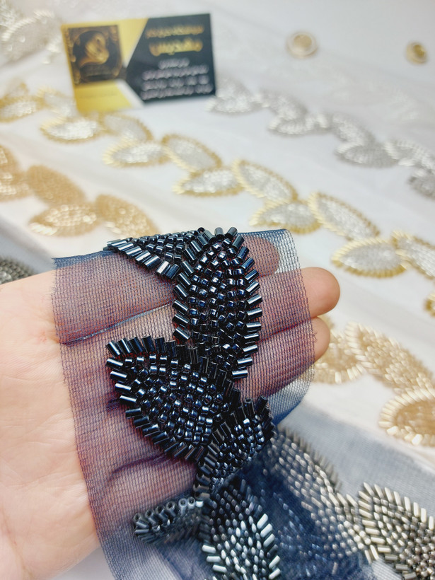 نوار منجوقدوزی طرح برگ (کد _ 21)