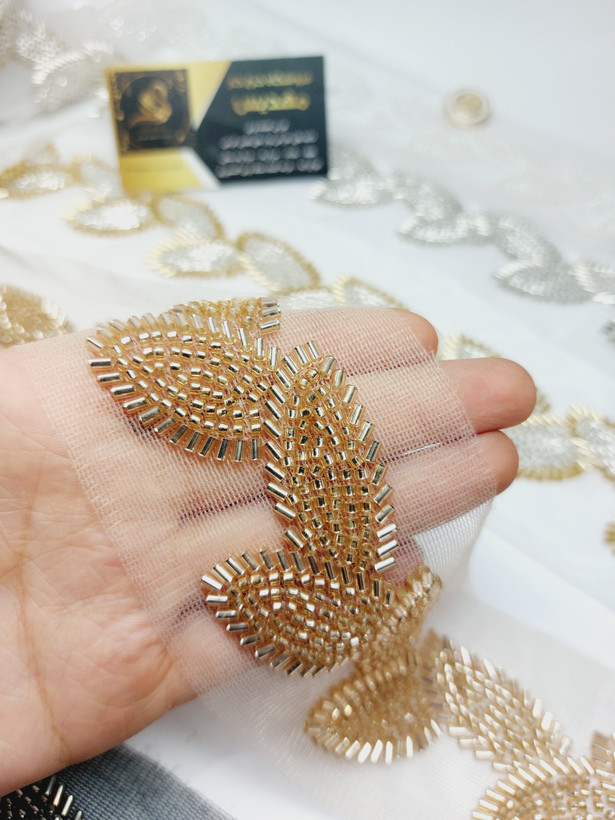 نوار منجوقدوزی طرح برگ (کد _ 21)