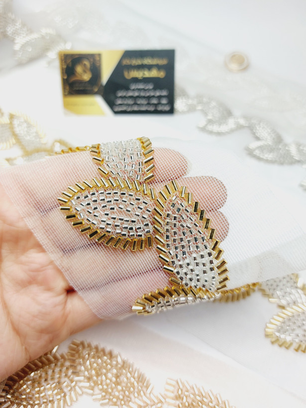 نوار منجوقدوزی طرح برگ (کد _ 21)