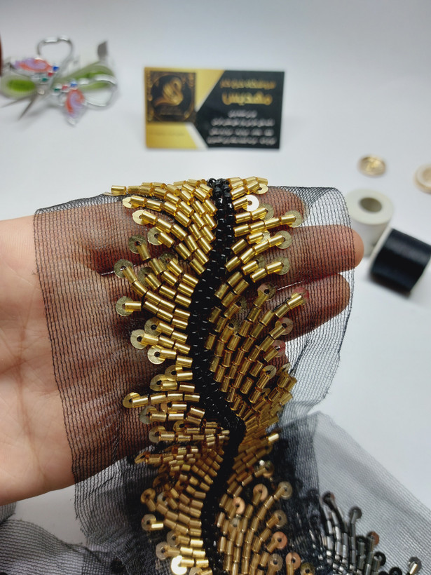 نوار ملیله دوزی طرح پر رنگی (کد _ 64)